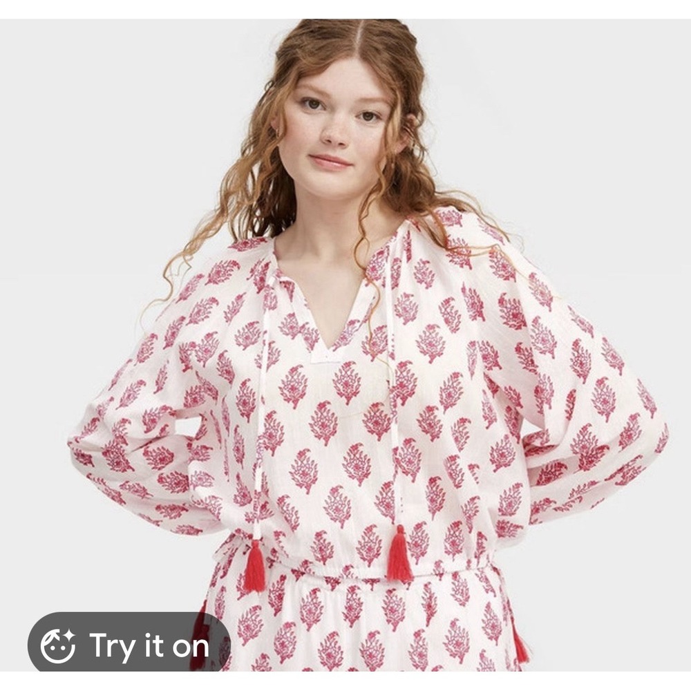 Roller Rabbit X Target Melissa Top Women's Size‎ XXL Floral Boho Tassels New